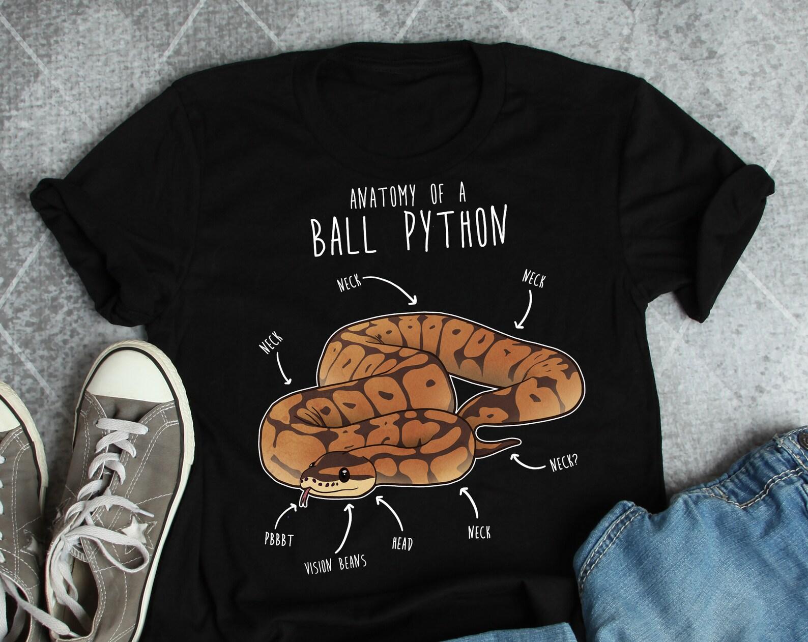 Funny Ball Python Shirt, , , Reptile Tshirt, Snake Lover Gift, Reptile T-shirt, Cute Snake Tee, Anatomy of a Python, Snake Mom, Dad 130