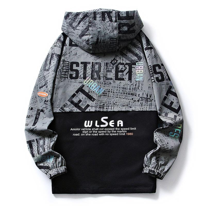 Coat Men's Spring and Autumn Jacket Hooded Thin Tooling Korean Version Trendy Casual Loose Large Size Winter Top Coat