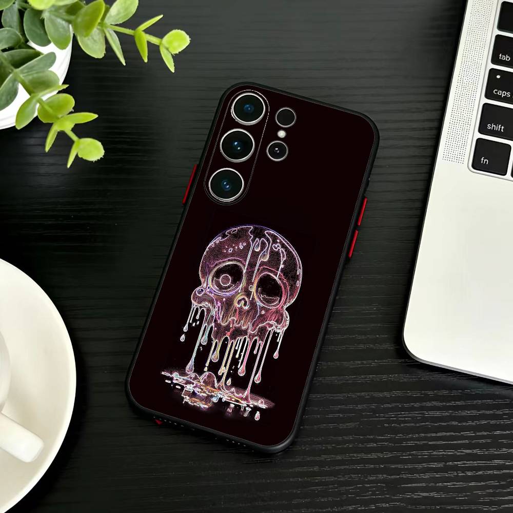 Gothic Dark Sweetheart Phone Case For Samsung S26,S25,S24,S23,S22,S21,S20,Ultra,Plus,FE Black Soft Cover