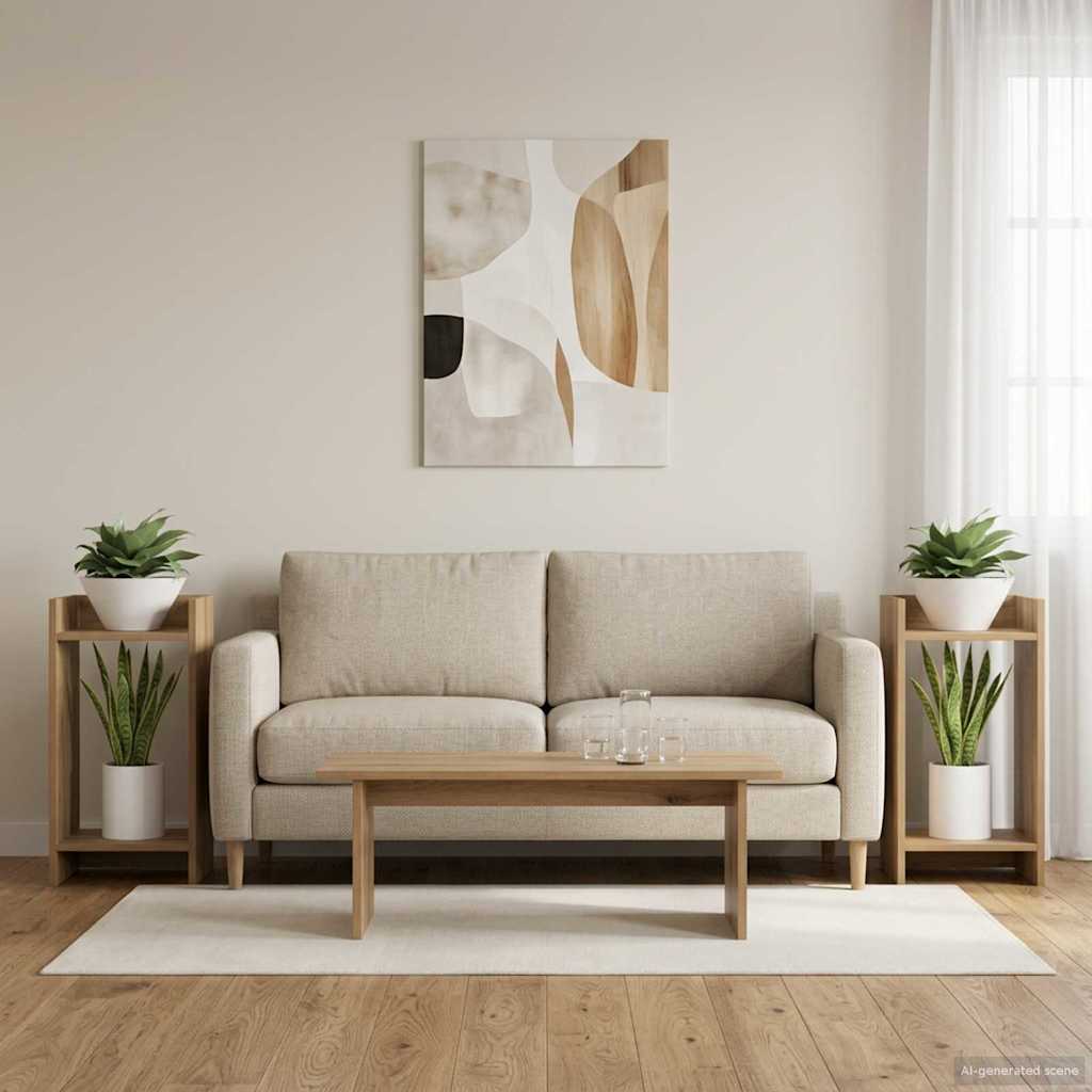 Plant Stand with Shelf 2 pcs Artisan Oak 30 x 30 x 60 cm