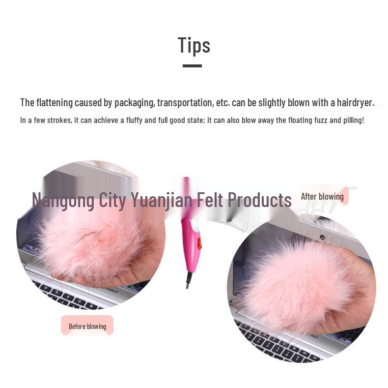 10CM Faux Fox Fur Ball Set - Plush Artificial Fur Balls for DIY Mobile Phone Pendants