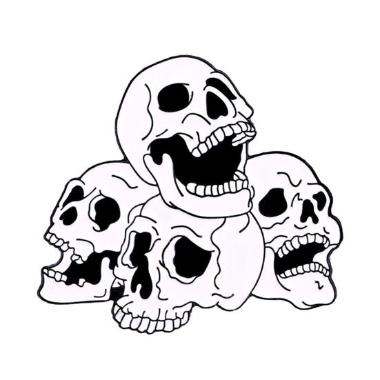 Skull Brosje Hip Hop Gave Liten Attraktiv Kvinner Menn Sjal Genser Ryggsekk Brosje Mote smykker