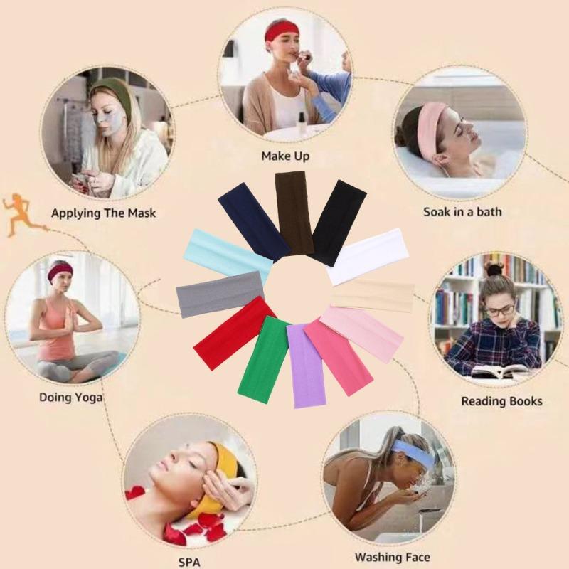 Pure Color Widened 7CM Hairband with High Elasticity, Suitable for Sports, Headscarf, Yoga, Hair Accessory