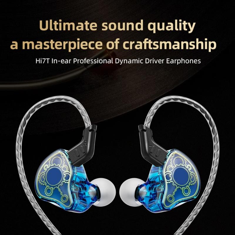 HiFi-Kopfhörer 3,5 mm Dynamische Treiber Ohrhörer mit Abnehmbarem Kabel und Tiefbass für Laufen und Fitnessstudio-Training