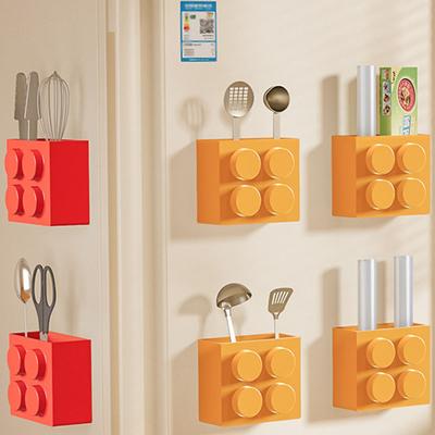 Building Blockas Refrigerator Magnetic Absorption Box Household Plastic Wrap Kitchen Storage Magnet Entry Door Storage Shelf