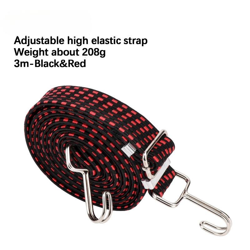 Bicycle Luggage Rope Mountain Bike Elastic Straps Cord Hooks Strong Elasticity Convenient To Carry Outdoor Tensioning Belts