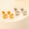 Stylish screw plug stud earrings Small and delicate versatile metal design stainless steel shell stud earrings