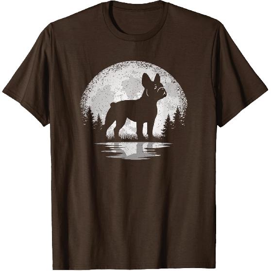 Frenchie Moon Vintage French Bulldog Men Women T-Shirt