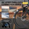Aairsk 26" Electric Bicycle for Adults, 250W Motor 36V 13Ah Battery, 21 Speed E-Mountain Bike NFC Unlock