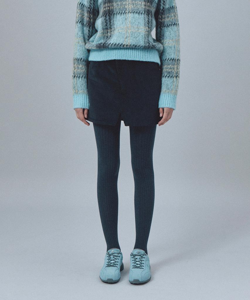 Rest And Recreation Coduroy Unbalance Skirt - Navy