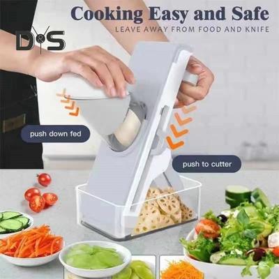 Vegetable Cutter Slicer Stainless Steel Blades Dicer Multifunctional Kitchen Gadget for Fast Meal Prep