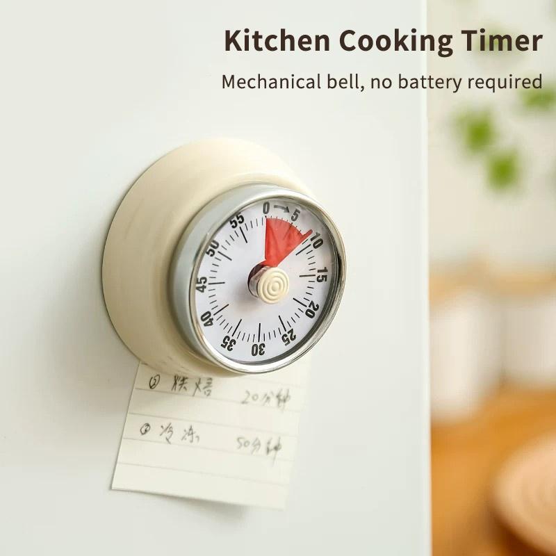 Mechanical Kitchen Timer Visible Magnetic Countdown Alarm for Home Baking Cooking Outdoor Picnic Time Reminder