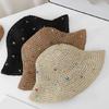 Weaving Straw Hat for Teen Girl Breathable Spring Camping Sunproof Beach Hat