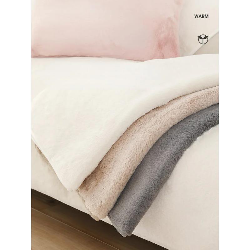 Rushed Modern European High-grade Luxury Thicken Plush Sofa Cover Solid Color Good Hand Feeling Towel Mat Anti-slip Bay Window