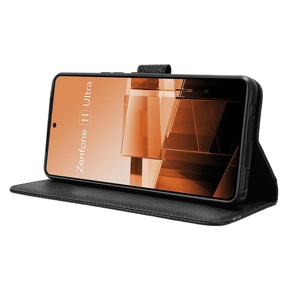 For Asus Zenfone 11 Ultra 5G Wallet Case Diamond Texture PU Leather Flip Phone Cover