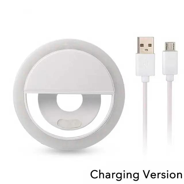 USB Charge Led Selfie Ring Light Mobile Phone Lens LED Selfie Lamp Ring for iPhone for Samsung Xiaomi Phone Selfie Light