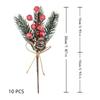 10x Artificial Christmas Picks Red Berries Stems Pine Branches Cones Xmas Decor