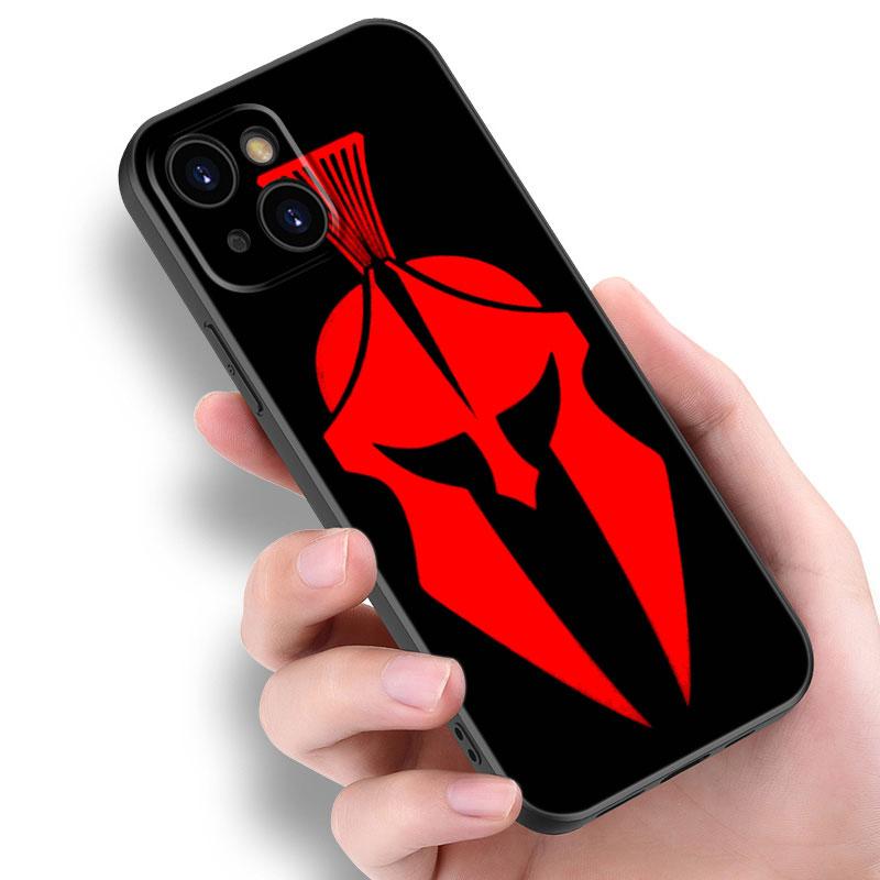 Spartan Phone Case For Apple iPhone 12 13 Mini 11 14 15 Pro Max 7 8 Plus X XR XS SE 2020 2022 Black Silicone Case