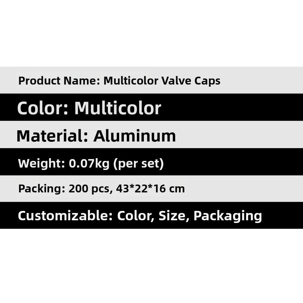 4pcs Anti Rust Anodized Tire Valve Caps Motorcycle Electric Vehicle Valve Core  for Car SUV Truck