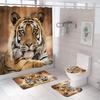 Moon Leopard Cheetah Shower Curtain Sets Bathroom Decor Set Animals Bathroom Shower Curtain And Bathroom Accessories Waterproof