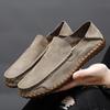 Fashion Comfy Leather Men Casual Shoes Lightweight Breathable Mens Loafers Moccasins Comfortable Slip on Driving Shoes Plus Size 38-48
