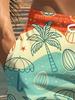 Men's fashionable printed beach shorts, 3D printed beach pattern, - casual polyester fiber drawstring waist