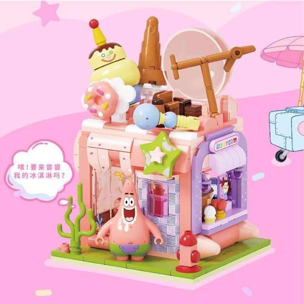 AREAX SpongeBob SquarePants Box Patrick Star Assembly Building Block Model Toy Figure Sweet Star Dream Children Gift