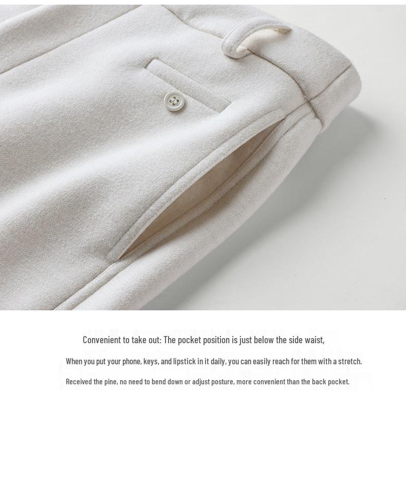 2026 Early Spring Women's High-Waisted Woolen Wide-Leg Sweatpants - Slimming, Drapey, Loose Straight-Leg Casual Trousers