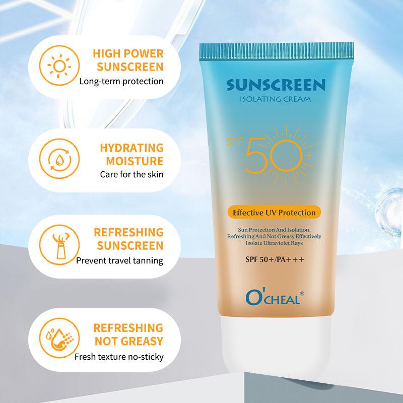 Outdoor Protection Cream SPF50+++ Waterproof Sweat-Resistant UV Defense Lightweight Non-Greasy Face Body Sunscreen