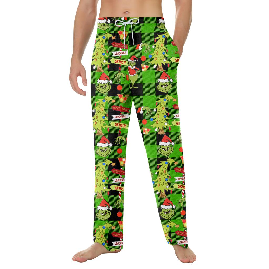 Pánské domácí měkké pyžamové kalhoty se stahovací šňůrkou s kapsami Sportovní kalhoty pro volný čas