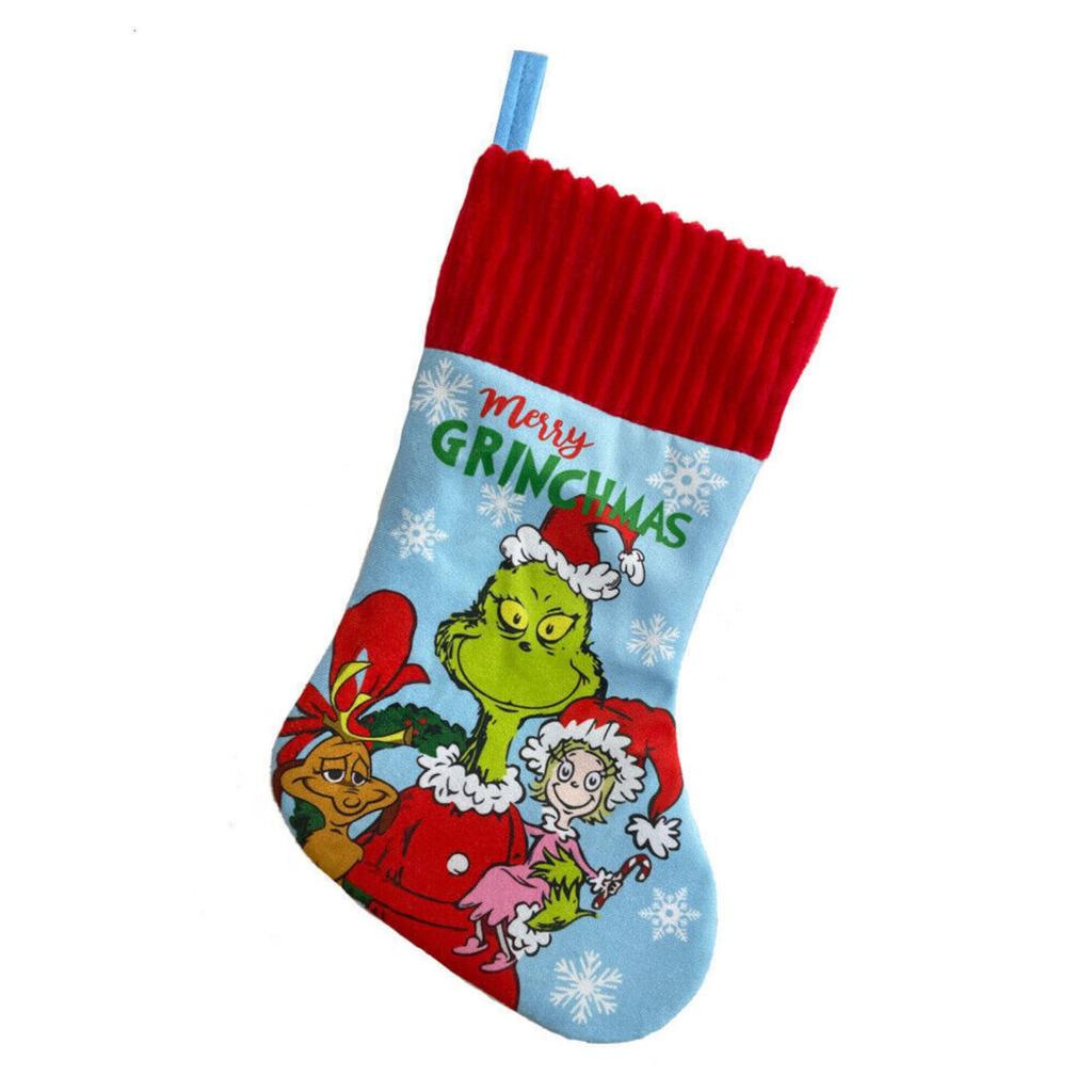 4-Pack Christmas Socks Decoration Christmas Gift Bag Hanging Gift Socks