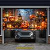 2D Flat Banner  1 Piece  Halloween Garage Banner  Cute Pumpkin Lantern Background Happy Party Decoration