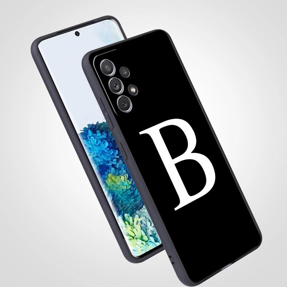 Initial Letter A Z Phone Case For Samsung Galaxy A17 A07 A55 A35 A25 A15 A05 A33 A31 A23 A21s A13 A41 A73 A53 A51 A71 A03 Cover