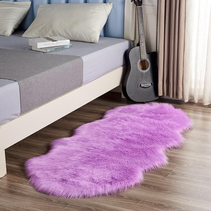 Polyester Plush Area Rug For Bedroom Living Room Non Slip Modern Home Decor