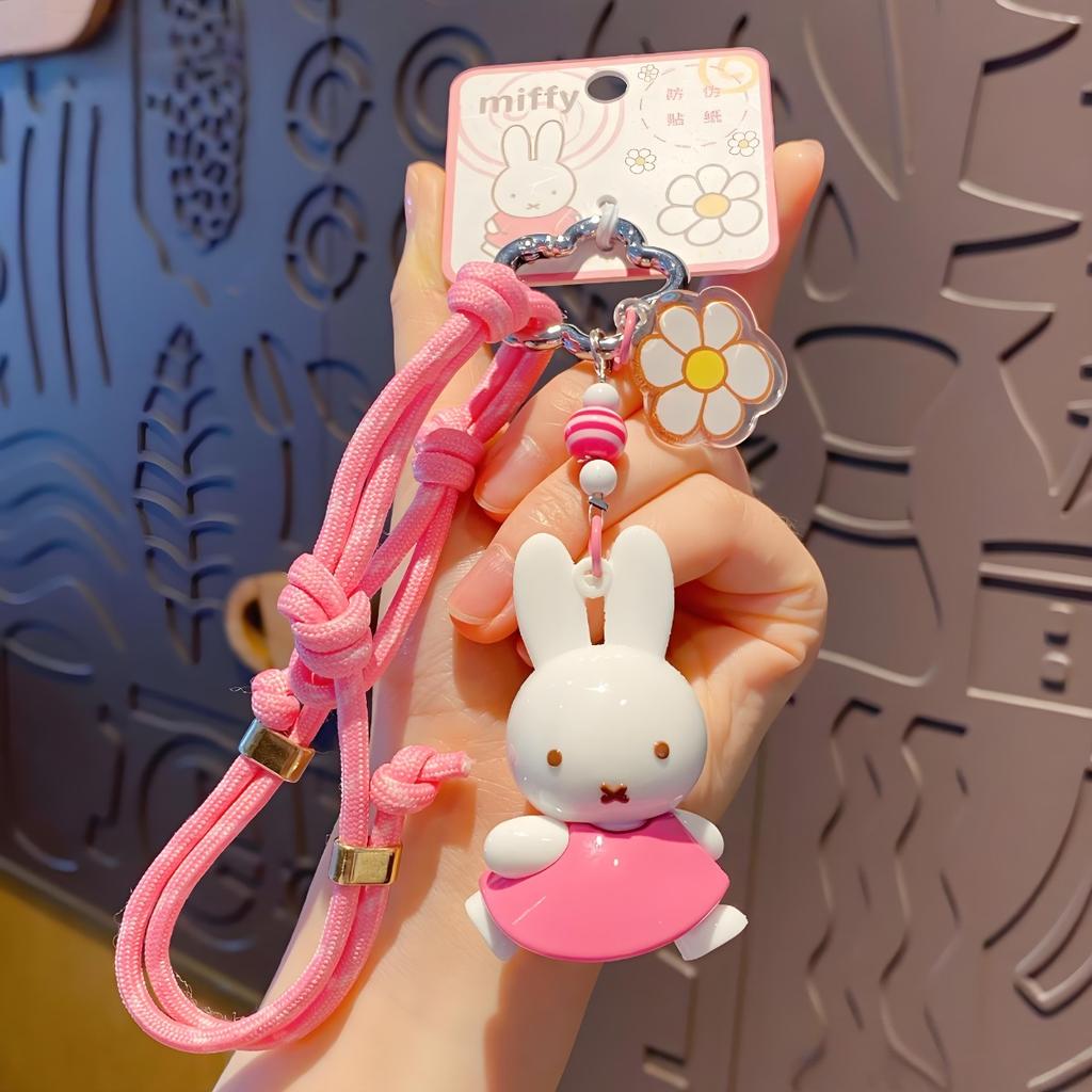 Cute Miffy Rabbit Keychain Doll Cutegirlish Anime CartoonCreative Diy Keychain Schoolbag Couple Gift