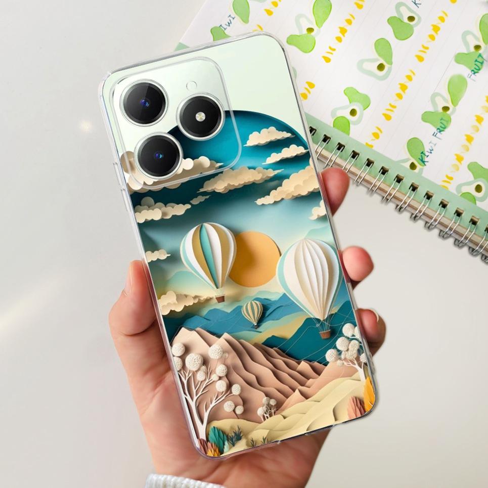 Couple Love Heart Back Case For Realme Narzo N61 N63 Realme C63 C61 Transparent Soft TPU Slim Silicone Phone Cover Fashion Capas