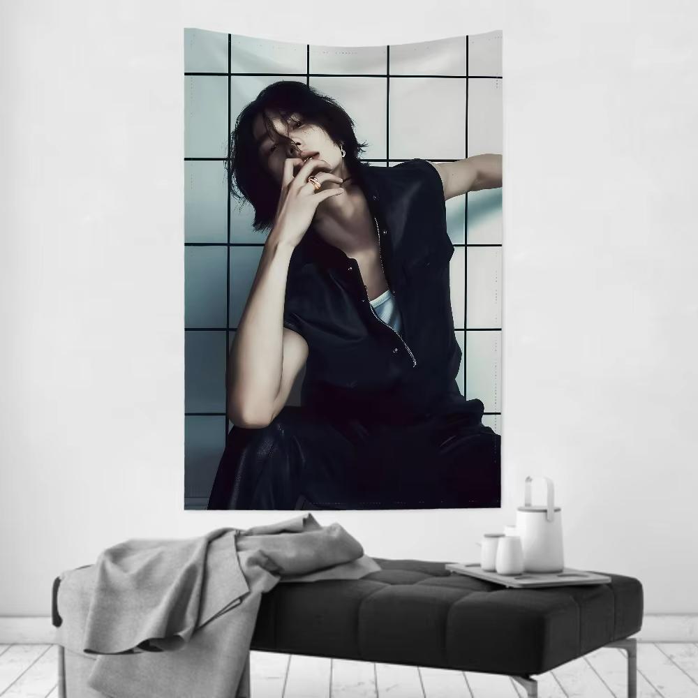 1Pc Hyunjin Tapestry Room Decor Wall Cloth Party Hanging Background Room Decor Baby Room