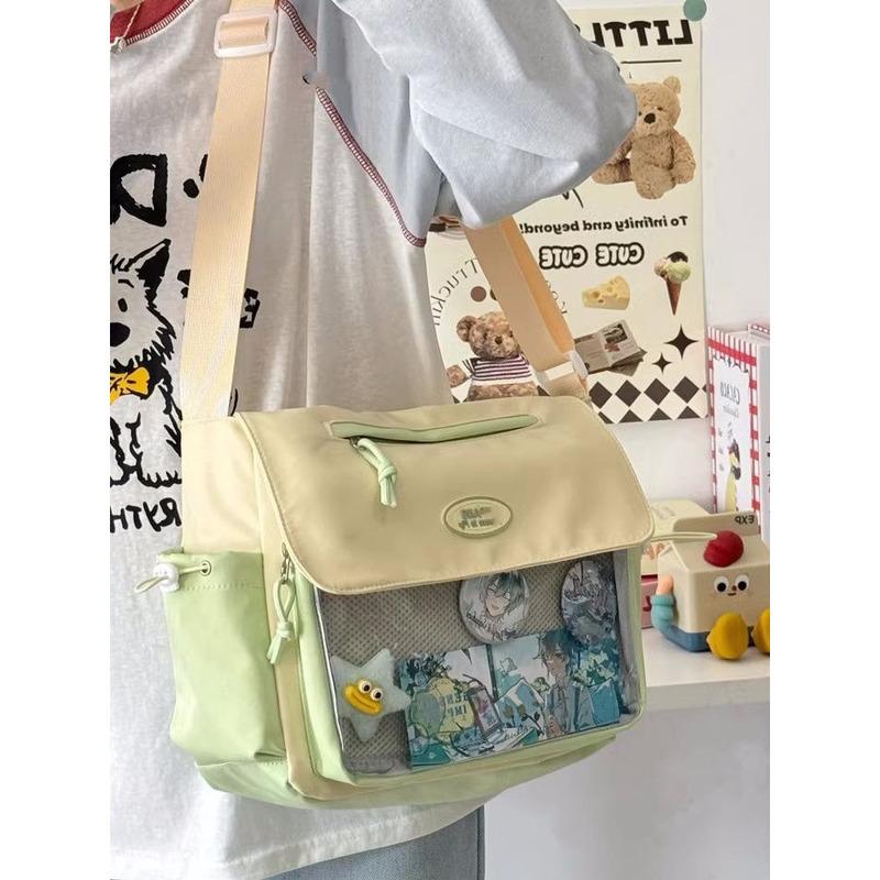 New Y2K Student Casul Crossbody Bag Clear DIY Display Ita Bag Lady Workwear Style Shoulder Bag Harajuku Fashion Travel Schoolbag