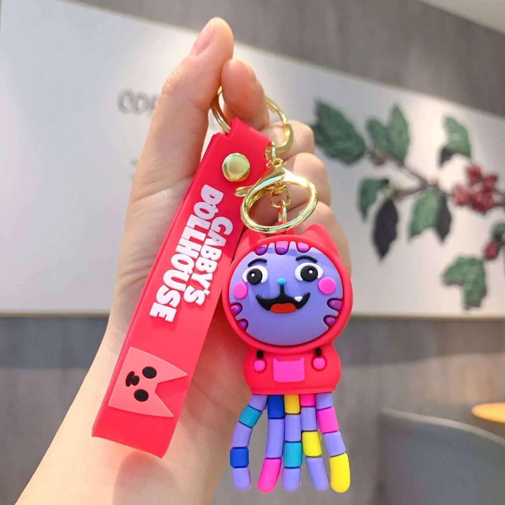 Cute Cat Keychain Bag Charm Doll Keyring Women Car Key Chain Llaveros Anime Gato Accessories Gift