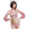AINetJP Sexy Cat Cosplay Costume Lingerie Babydoll Extreme (Pink)