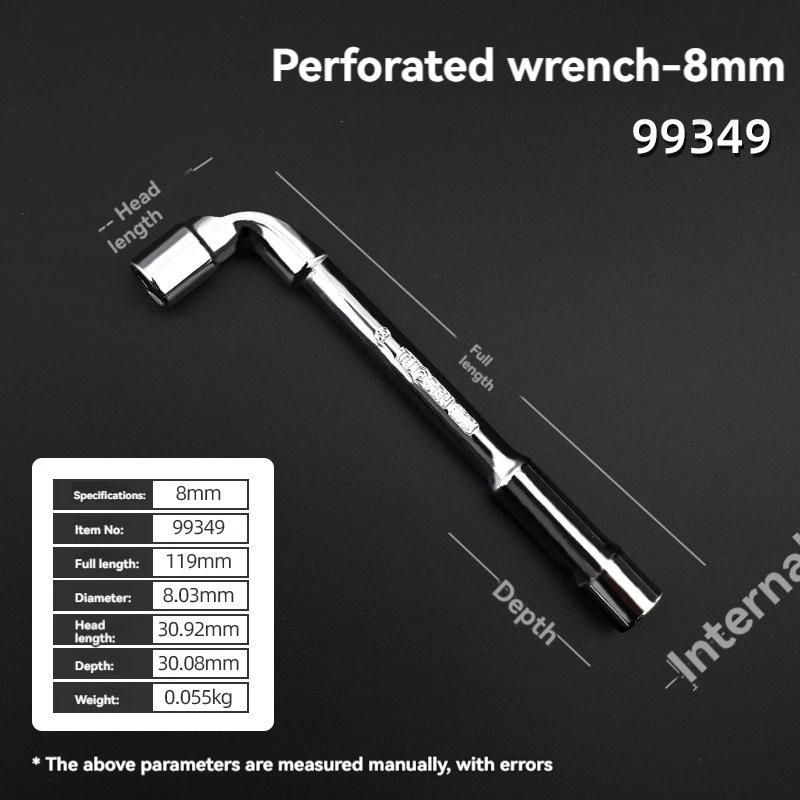 L Type Pipe Perforation Elbow Wrench Double Head Outer Hexagon Socket Sleeve Spanner Tool for Screw Nut Bolt Fastener