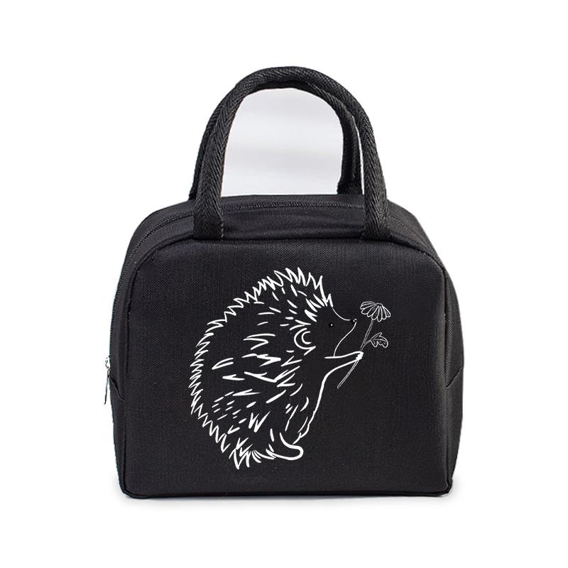 Bento Thermal Bag Dandelion Hedgehog Cartoon Print Women Insulation Portable Pouch Food Picnic Fresh Cooler Lunch Bag for Kids