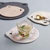 6Pcs Heat Resistant Table Mats with Cute Cats Ear Design for Pot and Bowls Washable Fabric Braided Cotton Cup Coasters