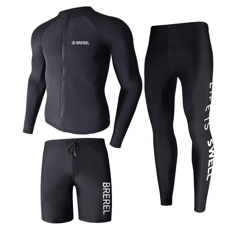 Heren UV Bescherming Rash Guard Set Lange Mouwen Broek Sneldrogend Snorkelen Surfen Zwemkleding Watersporten