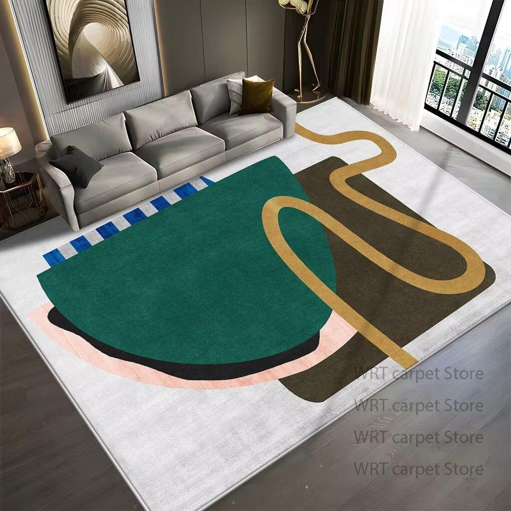 Modern Geometric Art Style Living Room Carpet Funny Pattern Home Decoration Sofa Area Rug Bedroom Lounge Non-slip Washable Mats