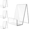 4pcs Acrylic Book Stand Book Holder for Display Clear Easel Stand for Display Display Holder for Postcard Sticker