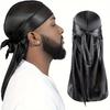 Bandană Bandană Silk Durag pentru Bărbați Bandană Du Rag Silky Bandană Doo Rag Șapcă cu Coadă Lungă pentru Valuri