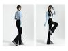 Damen Schwarz High-Waist Schlagjeans mit Schlitzen, Petite Slim Fit, Herbst/Winter.