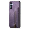 D15 For Samsung Galaxy A24 4G (162.1 X 77.6 X 8.3mm) Phone Case Retro Zipper Wallet Cover with Kickstand