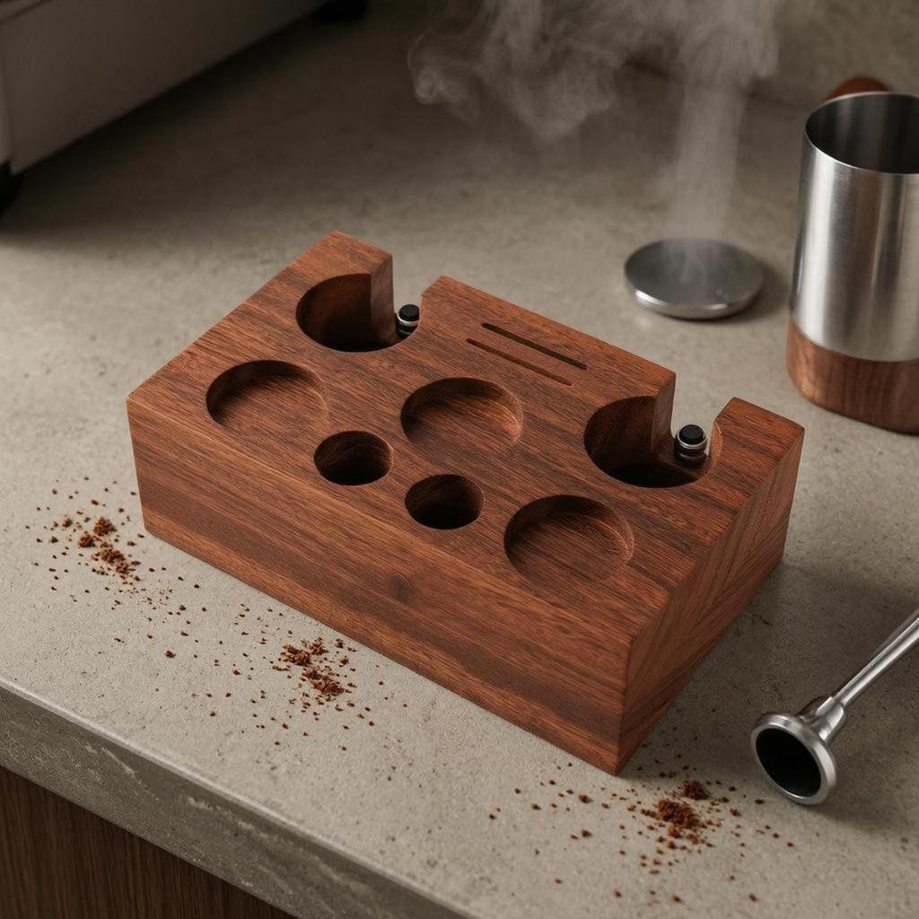 Espresso Pressing Station Base Multifunction Wooden Stand 5153 Mm Wood Coffee